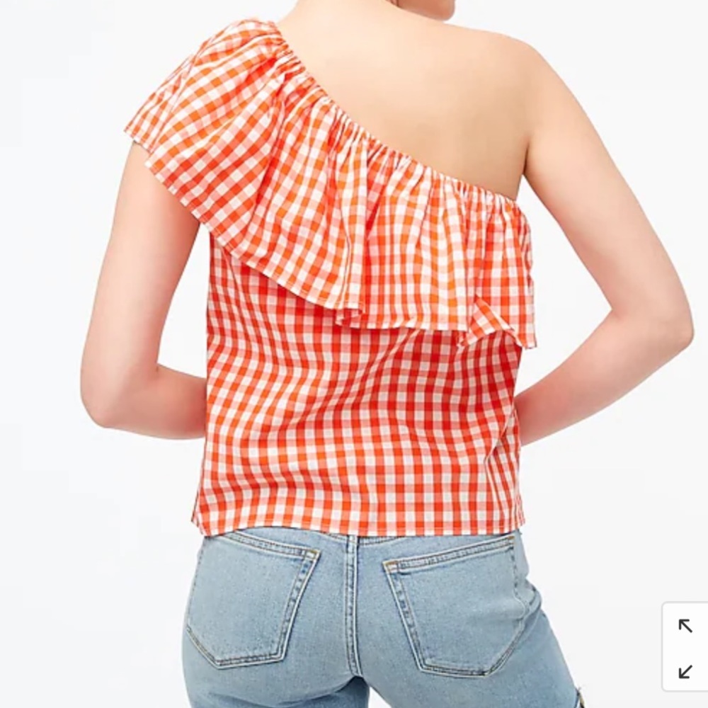 COTTON POPLIN RUFFLE-SHOULDER TOP - Picture 4 of 9